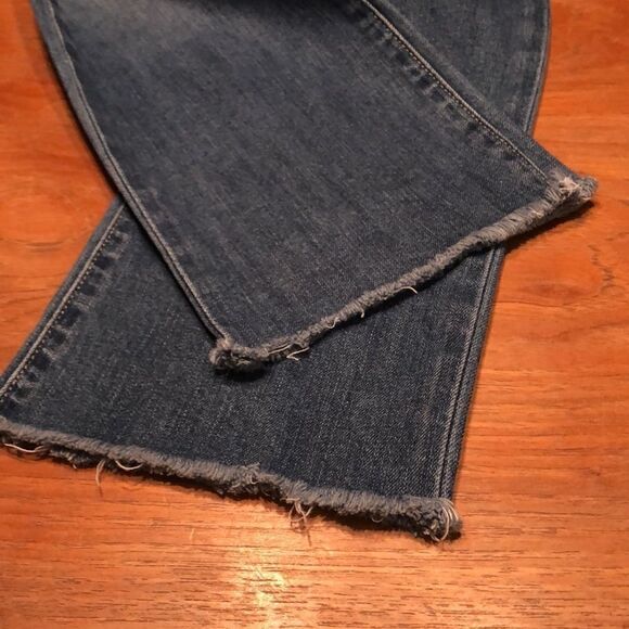 Anthropologie Level 99 button fly, 5-pocket style jeans with raw edge hem. - Picture 5 of 13